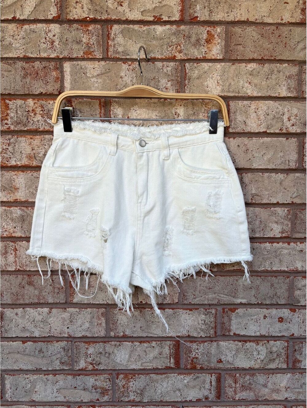 NWT Hayden White Distressed Jean Shorts Size S
